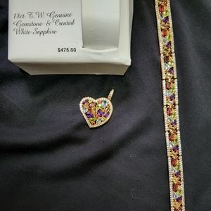 18ct genuine gemstones and white sapphires